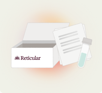 Reticular test kit, papers, and vial.
