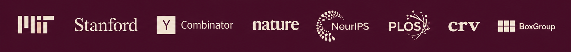 MIT, Stanford, Y Combinator, Nature, NeurIPS, PLOS, CRV, and BoxGroup